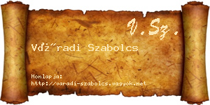 Váradi Szabolcs névjegykártya